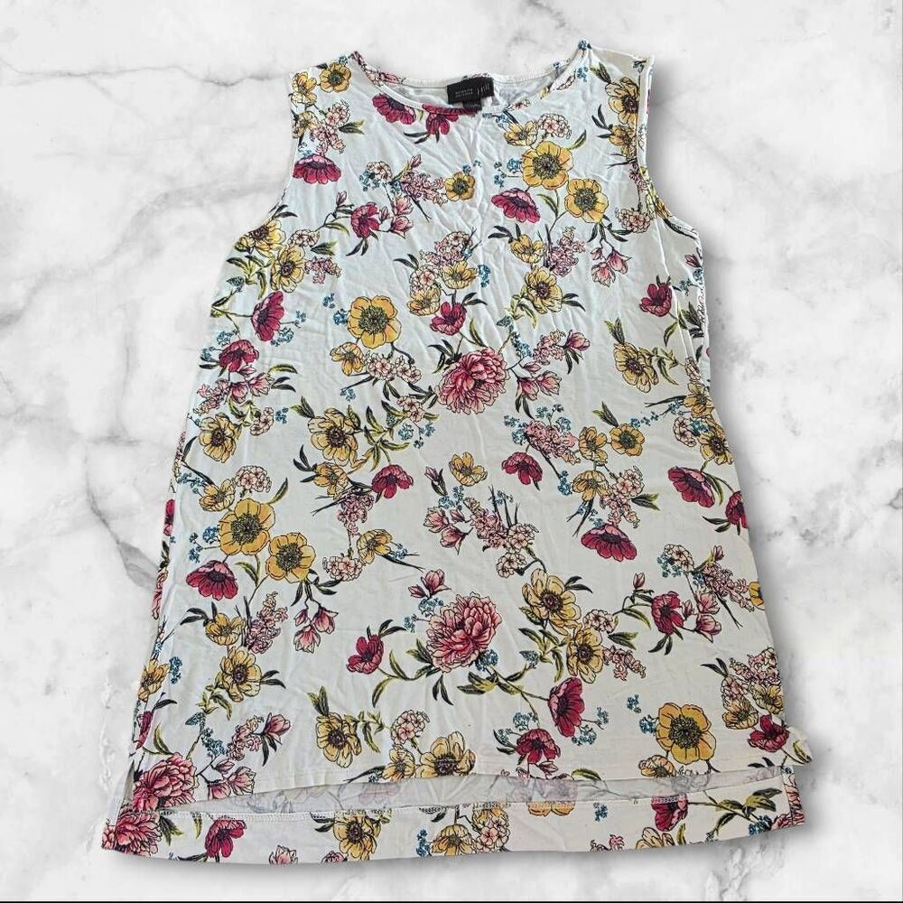 J. Jill Floral White Tank Top Size XS